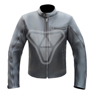 Most Selling Leather Made Motorbike Jackets Superior Quality Crew <b>Neck</b> Zipper Closure Sheepskin Leather Made Motorcycle Jacket - Product Image 1