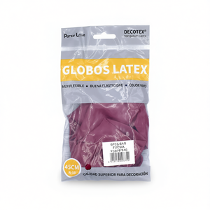 Palloncini in Lattice Decotex 45cm Fucsia, Confezione da 6 Pezzi, Decorazioni per Feste - Product Image 2