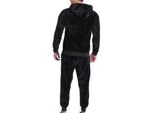 Conjunto de Sudadera con Capucha y Pantalones Deportivos de Forro Polar para Hombre, Transpirable, Estampado, de Dos Piezas, para Invierno - Product Image 1