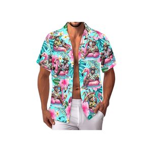 Hawaiian Floral Cotton Linen <b>Button</b> <b>Shirt</b> Breathable Poplin for Summer Formal Wear Vacation Tropical Holiday Beach Anti-Wrinkle - Product Image 6