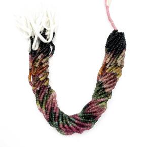 Cuentas Rondelle facetadas de piedras preciosas de turmalina múltiple de hilo de 43 CT de 13 pulgadas naturales para collares con cuentas y fabricación de joyas de regalo - Product Image 5