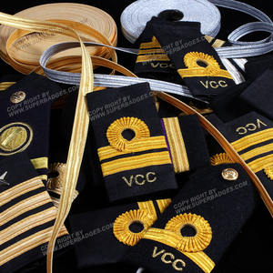 Épaulettes en or OEM épaulettes personnalisées épaulettes à enfiler souples marchandes pour uniforme de pilote - Product Image 1