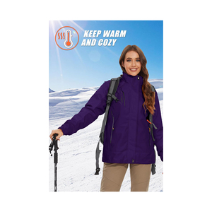 Chaqueta de esquí para mujer a prueba de viento Capucha desmontable Hombre Esquí y ropa de nieve Chaqueta de carrera de esquí de invierno - Product Image 3