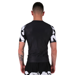 Ensemble de maillot de compression et short de rashguard MMA pour homme à manches longues, imprimé personnalisé, pour le surf, l'entraînement et la gym, en Spandex/Polyester 220g - Product Image 3