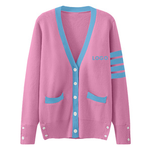 Sorority Embroidery Custom Winter Casual Solid Button Knit <b>Cardigan</b> Sweater <b>for</b> <b>Women</b> - Product Image 5