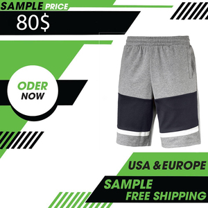 Unisex Vintage All-Over Print Sweat <b>Shorts</b> 100% Cotton French Terry Solid Pattern Custom Embroidered <b>Patch</b> Logo Elastic Waist - Product Image 5