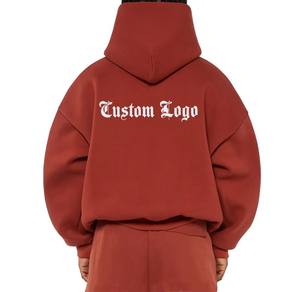 Sweats à capuche surdimensionnés pour hommes tricotés de haute qualité 350GSM épaule tombante sans cordes vente chaude colorée avec logo personnalisé - Product Image 3