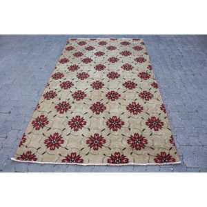 พรมขนาด 4.7x8.4 ฟุต, พรมวินเทจ, พรมลายอิคัทสีแดง - Product Image 1