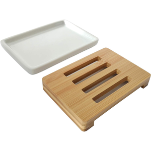 Gran oferta y tendencia caliente 2025 jabonera de bambú para baño y ducha caja de jabón de drenaje de doble capa hecha en Vietnam - Product Image 2