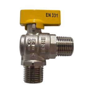 Vanne à gaz sphérique HM 1/2" type SNG M/M ou M/F en laiton nickelé avec levier jaune pour gaz naturel/GPL - Product Image 5