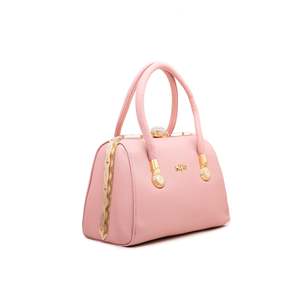 Luxury for <b>Pink</b> Crocodile Skin Clutch Handbag P35824 Double Handle PU Leather with Chain Decoration for Casual and <b>Party</b> Wear - Product Image 2