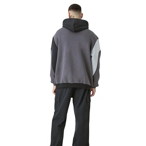 Nuevo diseño de panel Sudaderas con capucha para hombre Precio de fábrica al por mayor de moda Cómodo 100% algodón Tallas grandes Diseño holgado - Product Image 6