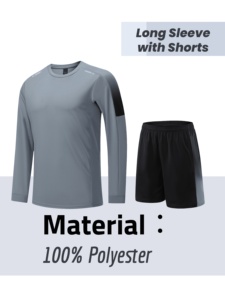 Juego deportivo de gimnasio de 3 piezas de secado rápido para hombre OEM para correr y entrenar en verano colores y logotipo personalizados 100% poliéster - Product Image 5