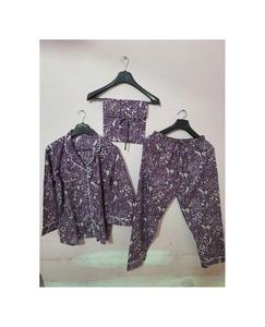 Ensemble de vêtements de nuit Midnight Bloom Lavender Dreams Pyjama Set Twilight Garden Sleepwear Royal Rest Cotton - Product Image 2