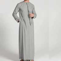 Qamis/Jubba arabe décontracté pour homme de qualité supérieure, nouveau design élégant et vintage, brodé, col montant, longueur cheville, pour l'Aïd