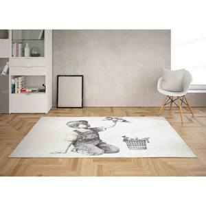 Tapis imprimé graffiti : facile à nettoyer, chambre à coucher, salon, grand Banksy Boy, tapis fin non tissé - Product Image 5