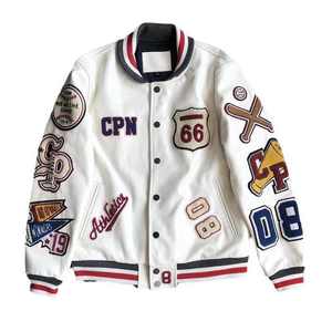 Streetwear Manteaux avec Patch Vestes Hommes Varsity College Veste Vintage Sweat Casual Unisexe Baseball Varsity Jacket - Product Image 1
