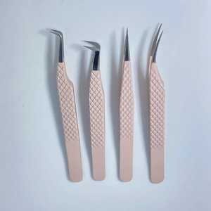 Pinzas Profesionales de Acero Inoxidable para Extensión de Pestañas, Color Rosa, Marca Sevmek, Punta Lisa de 10 mm, Precisión y Durabilidad - Product Image 1