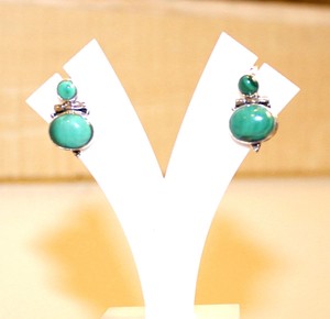 Boucles d'oreilles unisexes en argent sterling 925 avec malachite, design ethnique, pour boutique de cadeaux, qualité supérieure - Product Image 4