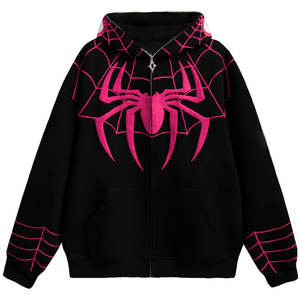 Customized <b>Applique</b> Embroidery Cotton French Terry Heavyweight Premium Quality Zipper Hoodies 500 GSM - Product Image 1