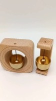 Elegante Timbre Magnético de Madera de Haya y Latón para Tiendas, Campana Decorativa Acústica y Serena para Hogar, Oficina y Comercios