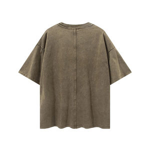 Venta al por mayor Boxy Fit Unisex peso pesado Stock personalizado camiseta de alta calidad Vintage lavado Camiseta de gran tamaño para la ropa de calle - Product Image 1