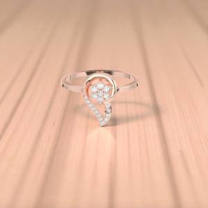 Juego de puntas de diamante de corte redondo de moissanita de 0,13 quilates, anillo de aspecto ligero y aireado de quilates, hecho en platino para ella - Product Image 4