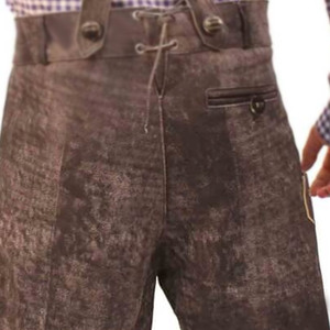 Plain New Arrival Superb Quality Product High Street Wear Lederhosen Leather Embroidered <b>Shorts</b> Use for <b>Men</b> - Product Image 6