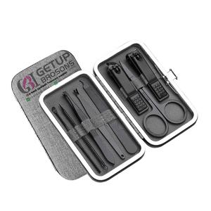 Kit de manucure, avec revêtement de poudre noire, outils en acier inoxydable, pour ongles, avec couleurs et logo personnalisés, 1 pièce - Product Image 2