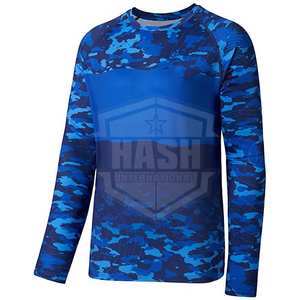 Camisa de Pesca de Manga Larga para Hombre, Talla Grande, Transpirable, con Protección UV y Bolsillo, Personalizable - Product Image 1