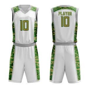 Manufacturer Full Sublimation Basketball Uniform Design Youth Basketball Uniform Sets Reversible