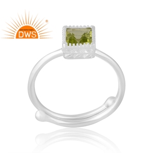 Anillo de piedras preciosas de peridoto Natural de Plata de Ley 925, joyería personalizada para mujer, regalo para ella - Product Image 1