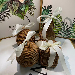 NATURAL RATTAN BELL CHRISTMAS ORNAMENT HANDWOVEN <b>WICKER</b> HOLIDAY DECOR WHOLESALE FROM VIETNAM - Product Image 1