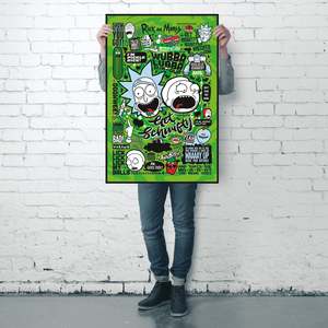 For Rick and Morty Modern Design <b>Poster</b> Quotes 2 Black <b>Frame</b> for Wall Decor - Product Image 4
