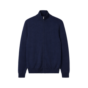 Suéter de Punto con Cierre Completo para Hombre, Cuello Alto, Chaqueta Casual de Invierno, 100% Algodón, Transpirable, con Logotipo Frontal - Product Image 1