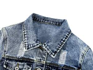 Veste en jean OEM pour femme bleu foncé à prix d'usine, avec poches intérieures et fermeture boutonnée, conçue pour le confort des femmes en toutes saisons - Product Image 3