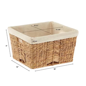 Contenedores de almacenamiento de tejido mixto de jacinto de agua ecológicos al por mayor que almacenan ropa y accesorios organización del hogar de Vietnam - Product Image 3