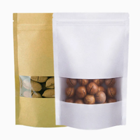 Sacs en papier kraft refermables avec fermeture éclair, personnalisés, imprimés, de haute qualité, classiques, en matériaux recyclés, pour l'emballage alimentaire