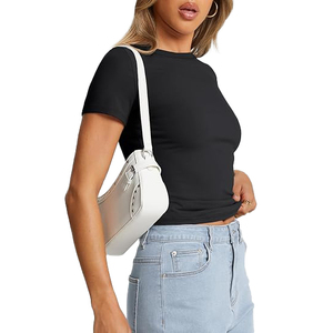 Camiseta de Mujer, Transpirable, Sensación de Algodón, Tejido de Punto Suave al Tacto, Flexible, Zonas Elásticas Moldeadoras, Ligera, Uso Diario Informal - Product Image 5