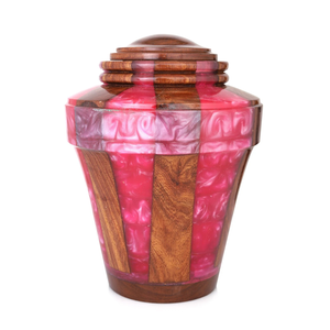 Urne funéraire en palissandre époxy rose pour adultes (250 pouces cubes) pour cendres humaines et cendres d'animaux de compagnie - Product Image 4