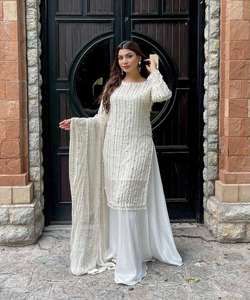Traje Salwar Kameez Estilo Indio Pakistaní, Listo para Usar, Traje de Algodón para Mujer, Vestidos Elegantes Cosidos - Product Image 1