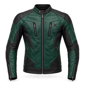 Chaqueta de Motocicleta Deportiva de Cuero OEM |   Verde Esmeralda, Negro, Azul, Verde |   Fabricante OEM ODM |   Diseño de Calidad Premium |   Carreras | - Product Image 1