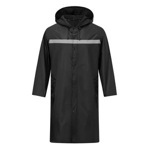 Manteau de pluie en toile régulier pour hommes, vêtements de mode confortables à usage extérieur avec logo avant à col à capuche - Product Image 6