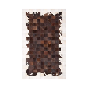 Tapis d'intérieur moderne en cuir rayé abstrait, marron, design ondulé persan, fait main, à poils moyens antidérapants pour la décoration de la maison, chambre à coucher - Product Image 1