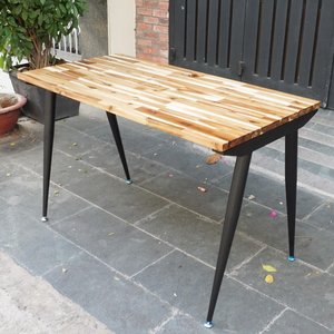 HBWD018 120x60cm Wooden Computer Desk Tram Wood with Iron Cone Legs - Product Image 5