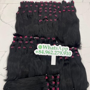 Extensiones de cabello humano virgen vietnamita negro Natural recto sin procesar al por mayor máquina alineada de cutículas trama doble 100g - Product Image 4