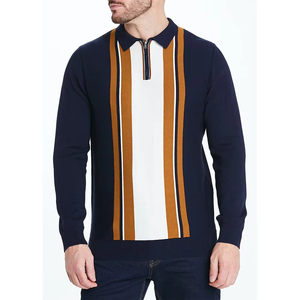 Maillots de rugby vintage personnalisés polo à manches longues 100% coton maillot de rugby à logo brodé de poids lourd polos pour hommes - Product Image 1