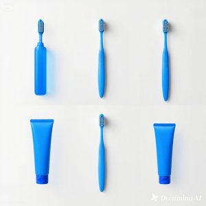 Elegant Blue Hotel Toothbrush Kit | Minimalist Oral Care Set with <b>Toothpaste</b> and <b>Travel</b> Case 100 Box Customize - Product Image 4