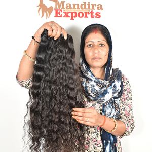 Extensiones de cabello humano de templo indio alineado con cutícula virgen cruda 100% Paquetes rizados negros Cabello humano de color negro sin procesar - Product Image 4