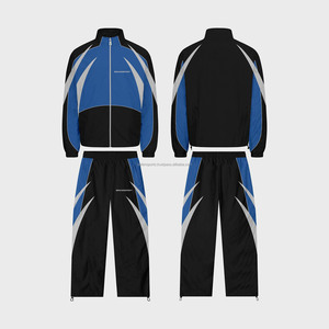 Survêtement coupe-vent en nylon avec logo personnalisé pour hommes, ensemble deux pièces respirant avec fonction coupe-vent, veste grande taille - Product Image 1